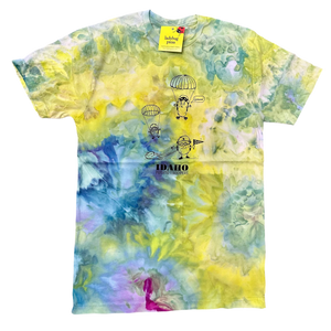 Ice Dyed Idaho Potato Trooper T-shirt, Adult Sizes, Eco Friendly Water based Inks