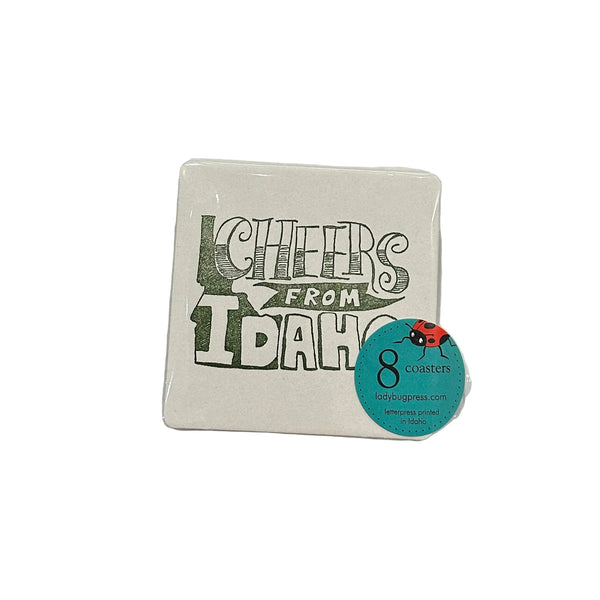 Cheers from Idaho Coasters, 8 pack medium weight coaster