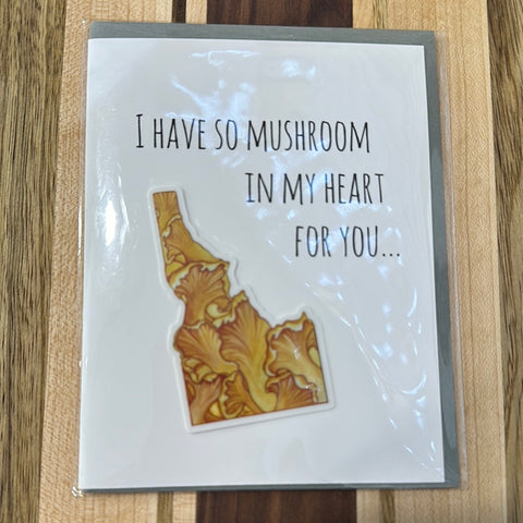 Lauren T Kistner Arts - Card + Sticker "I have so Mushroom in my Heart"