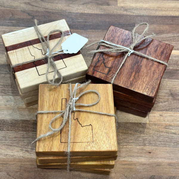 Idaho Wood Coasters Set