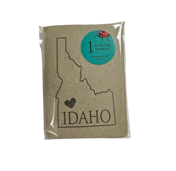 Idaho Notebook, Staple Bound with heart, letterpress printed eco friendly
