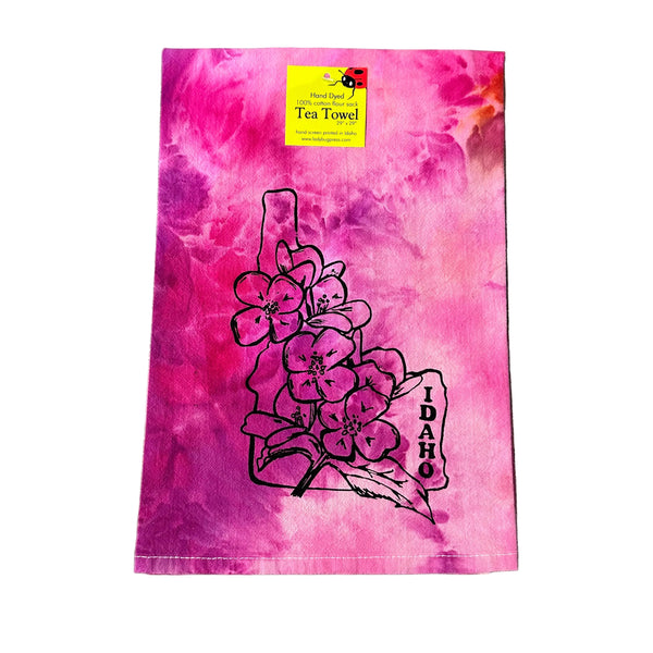 Dyed Idaho Syringa Tea Towel, flour sack dish towel
