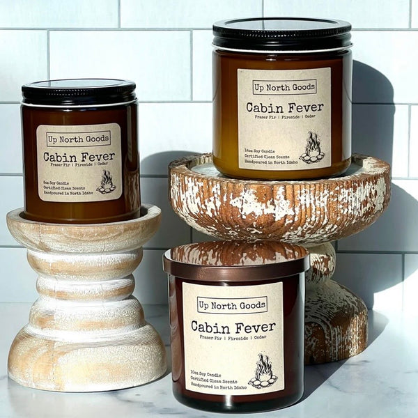 Up North Goods 8oz Soy Candles, Assorted Scents Including Huckleberry