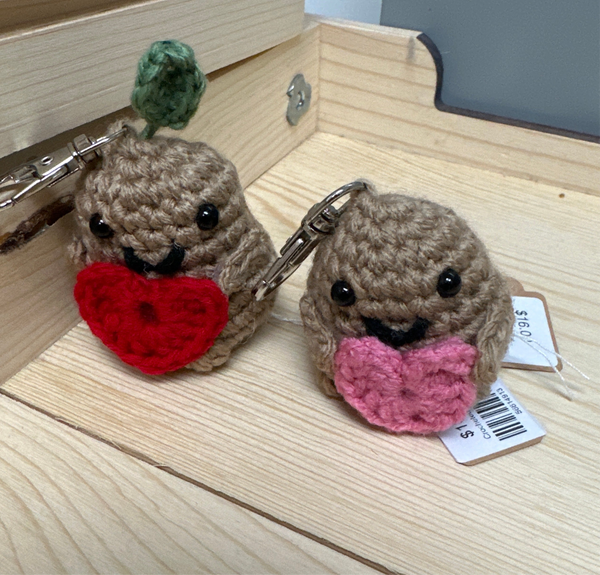 Crocheted Potato Keychain