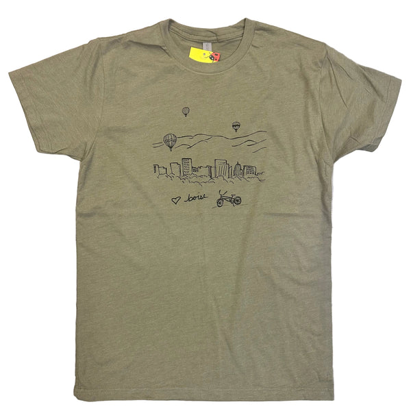 Boise Balloons Adult T-shirt, Eco Friendly Waterbased Inks