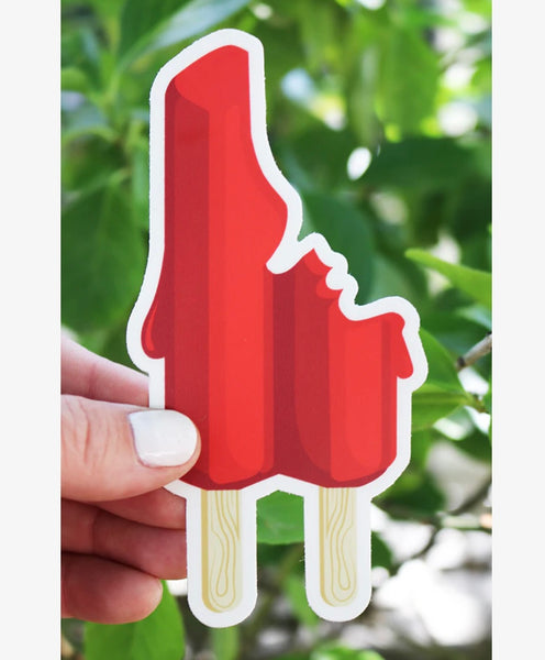 Idaho Popsicle Sticker, Banana Ink.