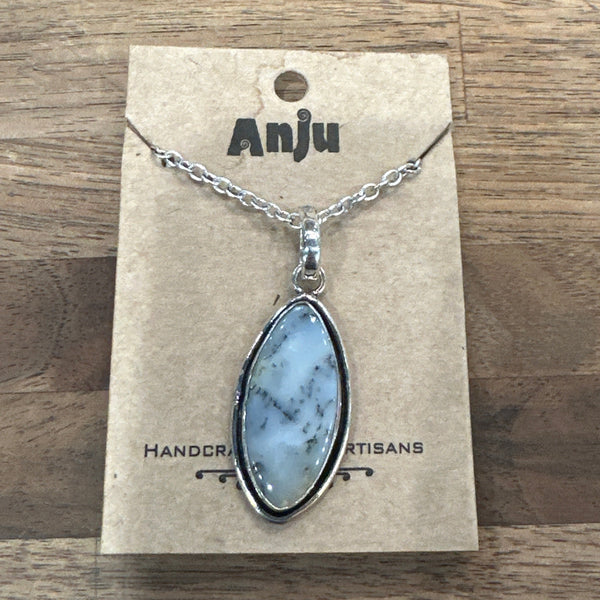 Handcrafted Semi-precious Dendritic Opal Necklace