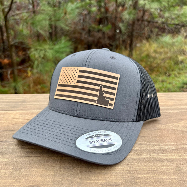 Idaho Flag Hat, Charcoal/Black