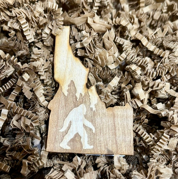 Idaho Yeti Wood Magnet