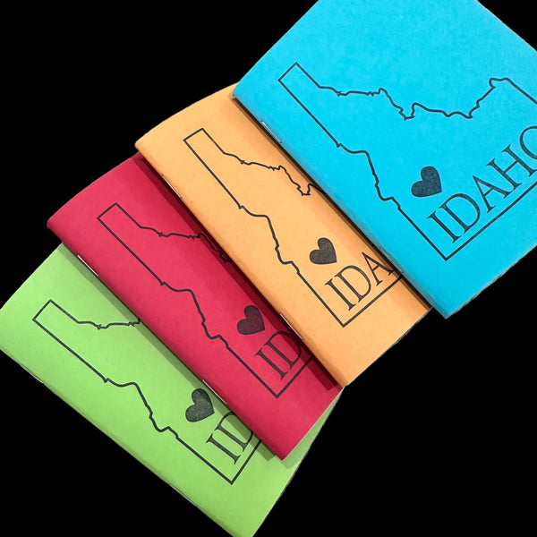 Idaho Notebook, Staple Bound with heart, letterpress printed eco friendly