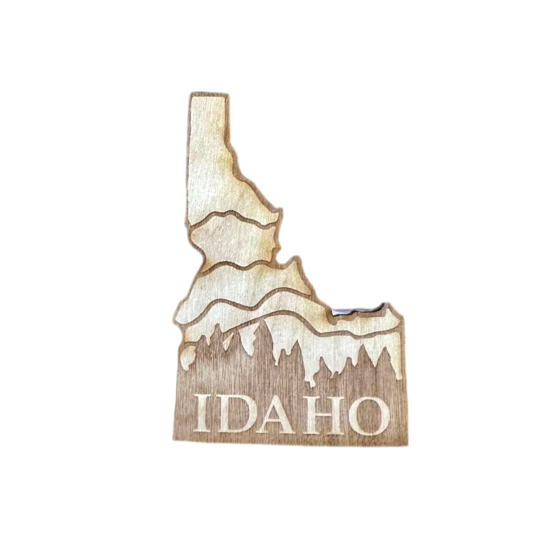Idaho Mountain & Trees Wood Magnet