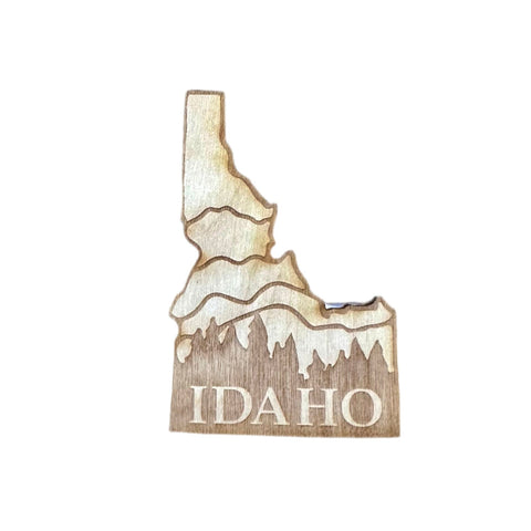 Idaho Mountain & Trees Wood Magnet