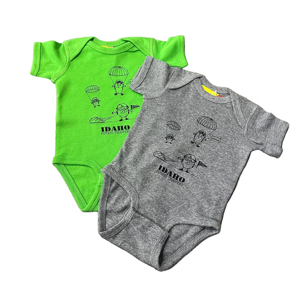 Idaho Potato Trooper Onesie. Eco-friendly Water based Inks