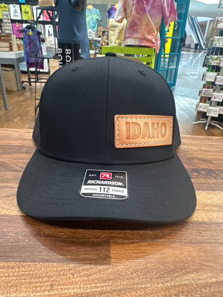 Idaho Embossed Leather Trucker Hat