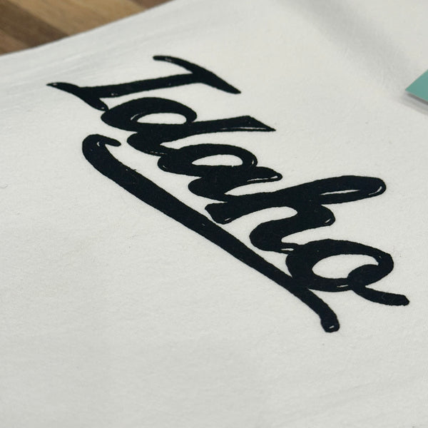 Retro Idaho Tea Towel, Screen Printed flour sack towel