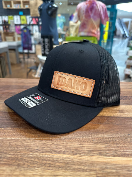 Idaho Embossed Leather Trucker Hat