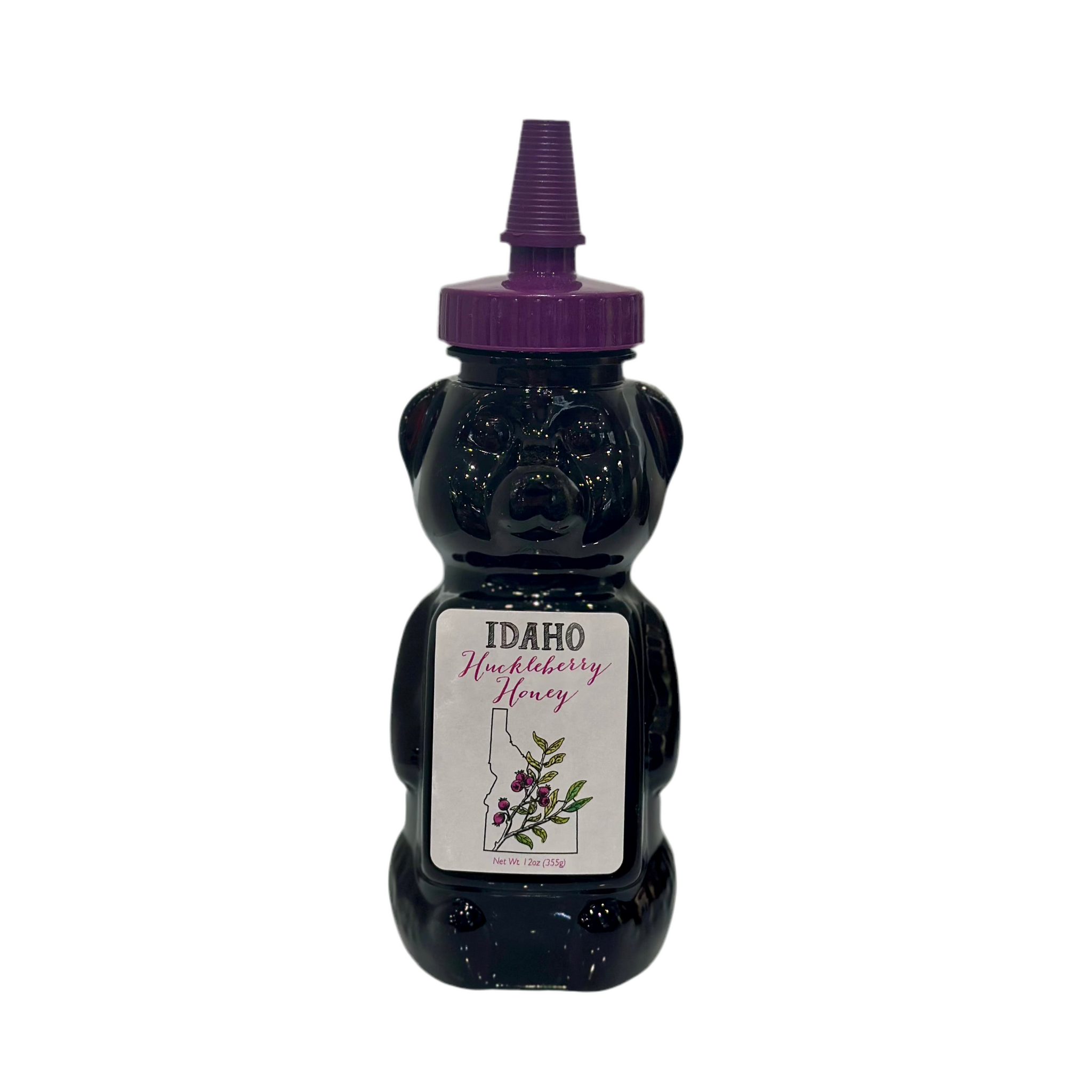 Huckleberry Honey Bear, 12oz Bottle