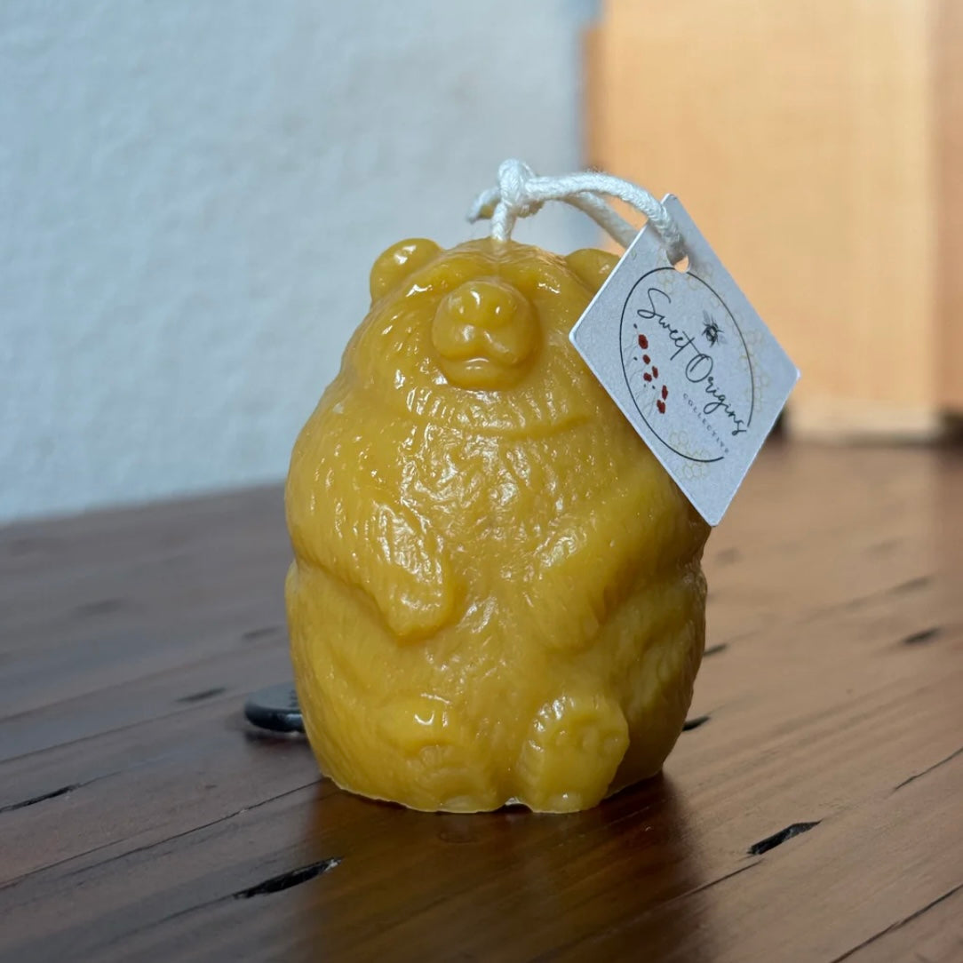 Chunky Bear Beeswax Candle 2oz