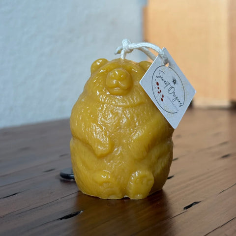 Chunky Bear Beeswax Candle 2oz