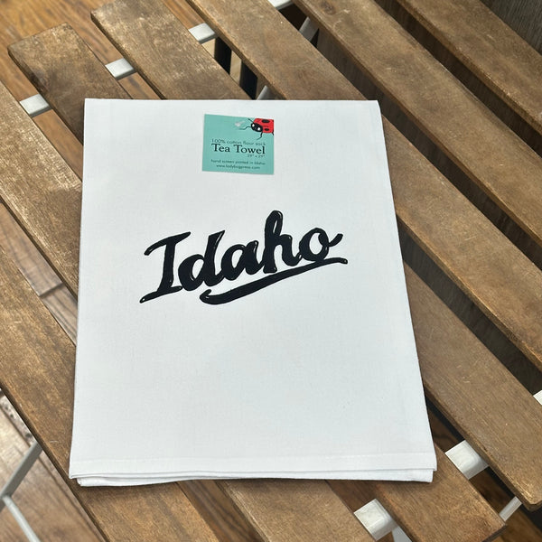 Retro Idaho Tea Towel, Screen Printed flour sack towel