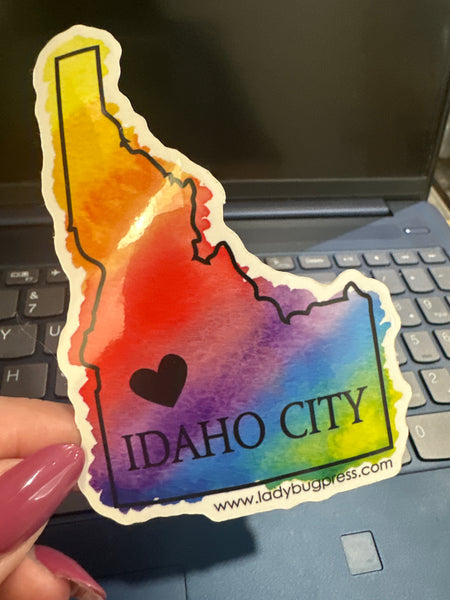 Rainbow Idaho City Sticker