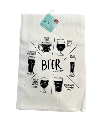 Beer glassware Tea Towel, flour sack towel