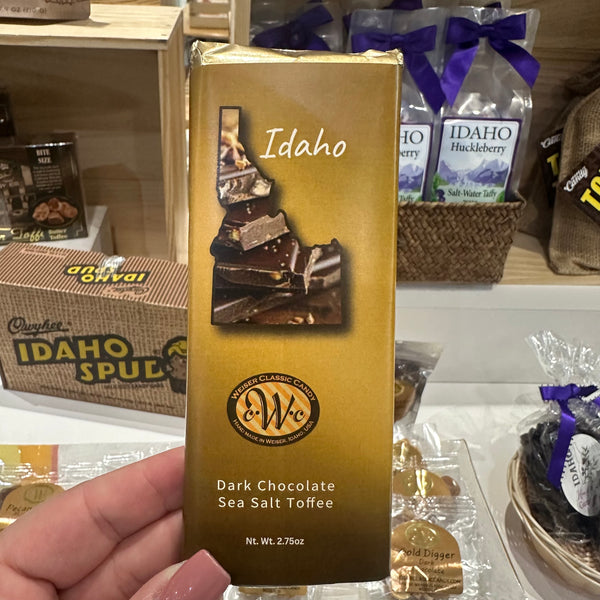 Dark Chocolate Sea Salt Toffee Bar Weiser Candy