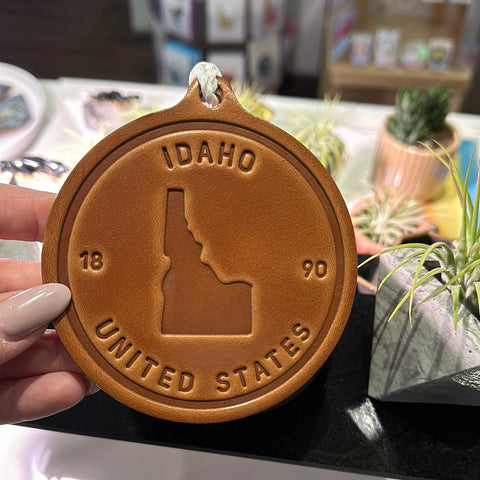 Leather Idaho Ornament