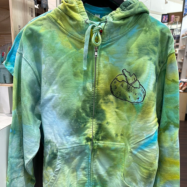 Adult Ice Dyed Spud Zip Hoodie, Eco-Friendly, Adult Sizes