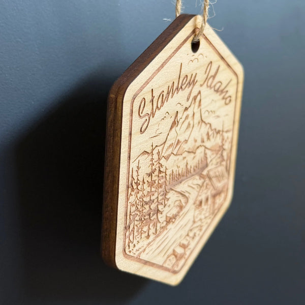 Stanley Idaho Wood Ornament, CDA