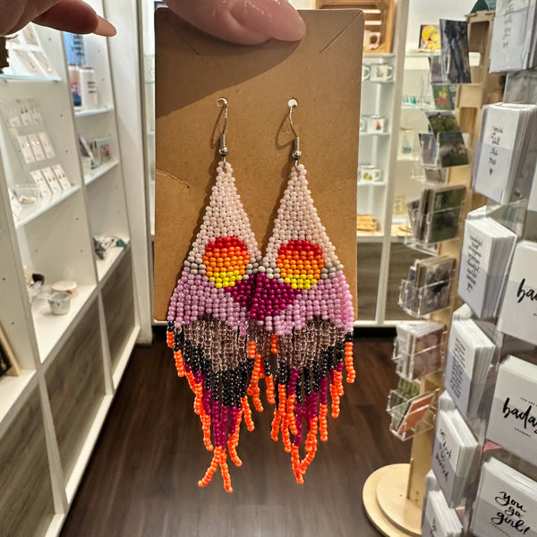 Fringe Beaded Earrings