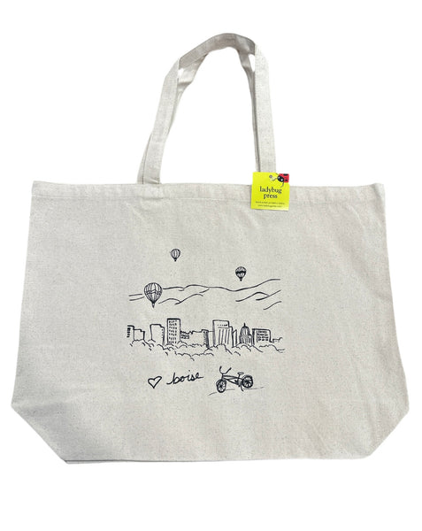 Boise Balloon Tote Bag, Large Heavy Duty Canvas Bag