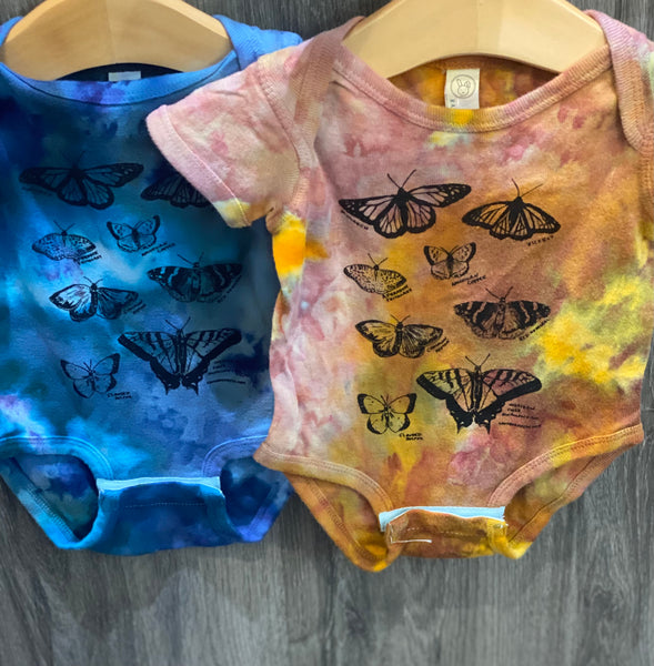 Butterfly onesie, eco-friendly waterbased inks