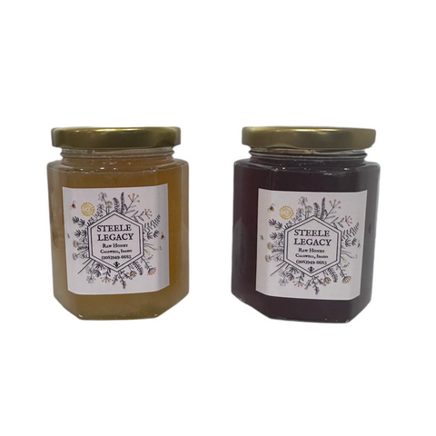 Steele Honey Hex Jar, 9oz Sweet Clover or Wildflower