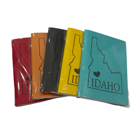 Idaho Notebook, Staple Bound with heart, letterpress printed eco friendly