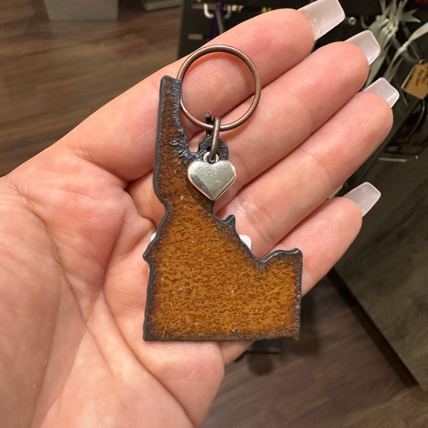 Idaho with Heart Iron Keychain