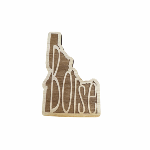 Boise, Idaho Shaped Wood Magnet