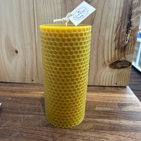 Honeycomb Pillar Beeswax Candle 10oz