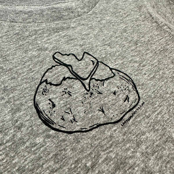 Toddler Idaho Spud “Baked Potato” T-shirt, eco-friendly waterbased inks