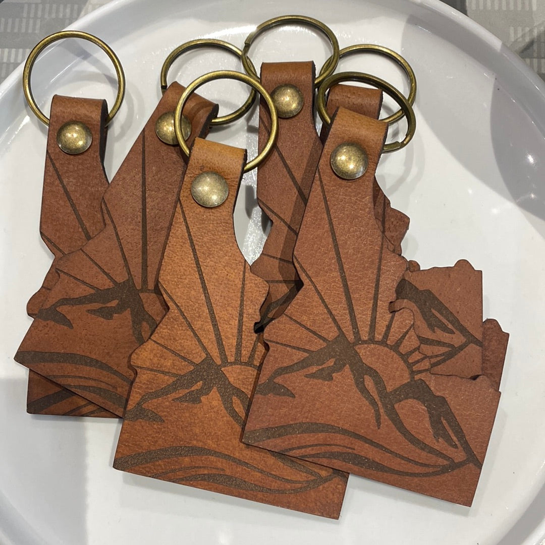 Lost Little Things Mountain Leather Keychain