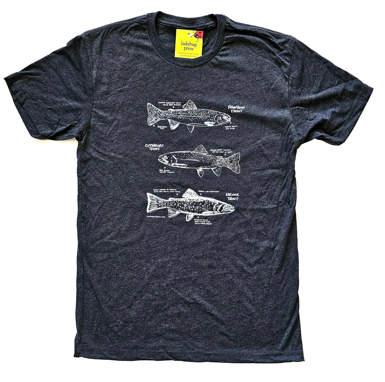 Trout T-shirt, screen printed adult sizes