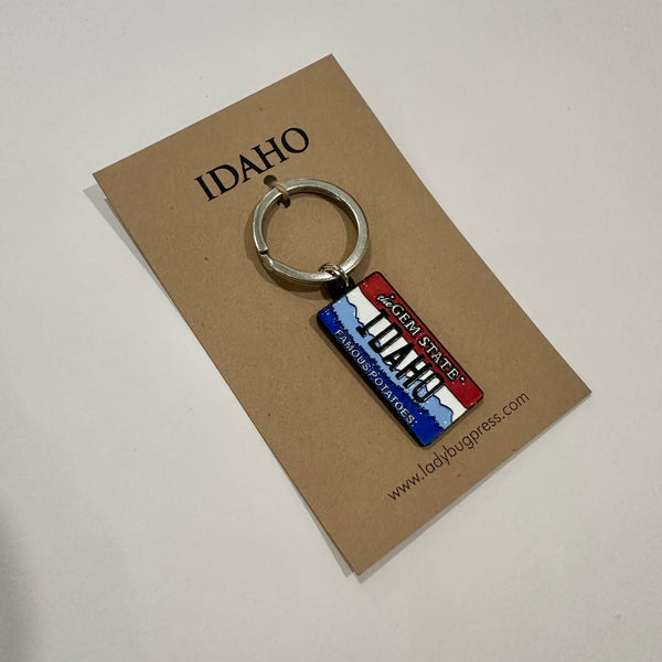Idaho License Plate Enamel Keychain