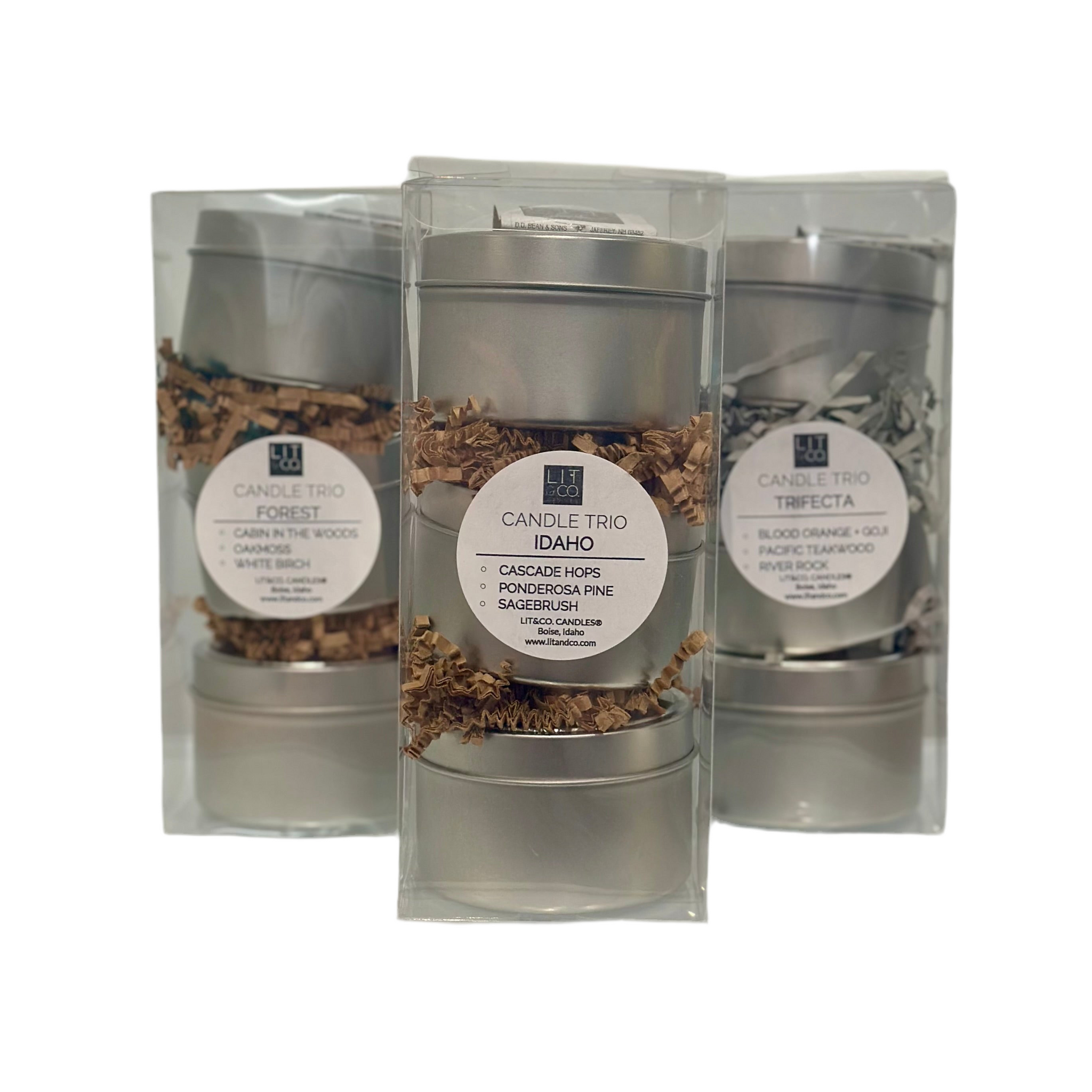 Lit & Co Trio 3-Pack of Travel Tin Candles