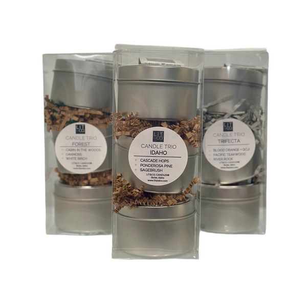 Lit & Co Trio 3-Pack of Travel Tin Candles