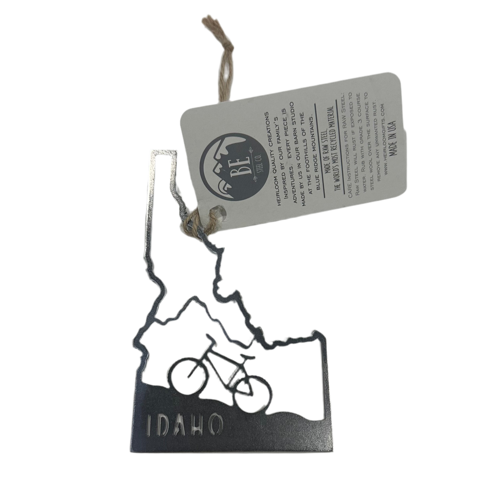 Idaho Bike  Steel Ornament