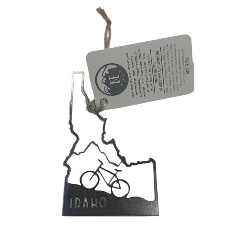Idaho Bike  Steel Ornament