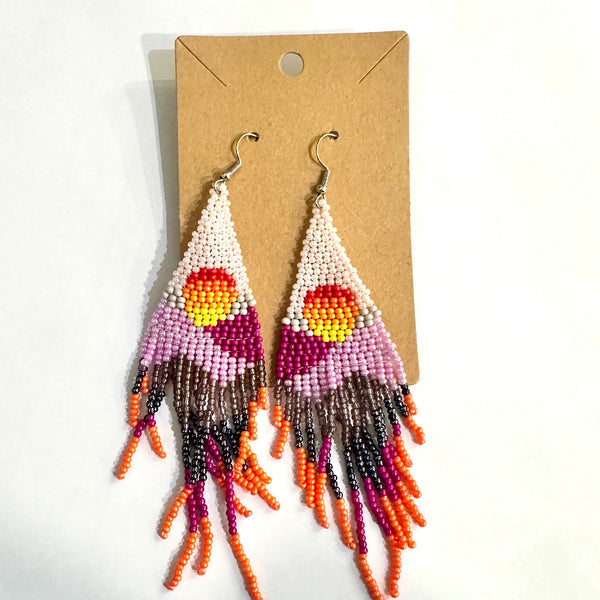 Fringe Beaded Earrings