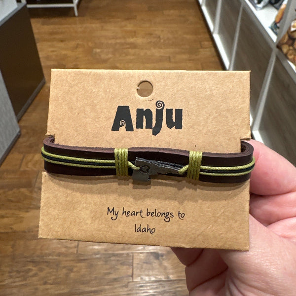 Idaho Pewter Leather Bracelet