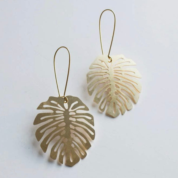 Monstera Deliciosa Leaf Earrings