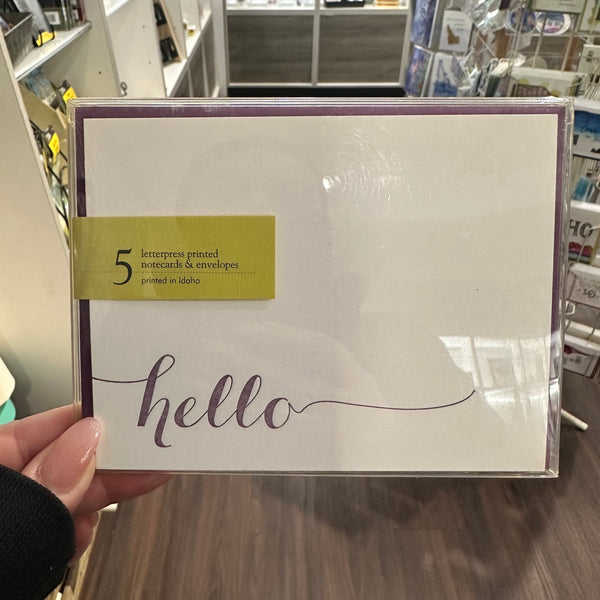 Hello Notecards with Envelopes, Letterpress printed